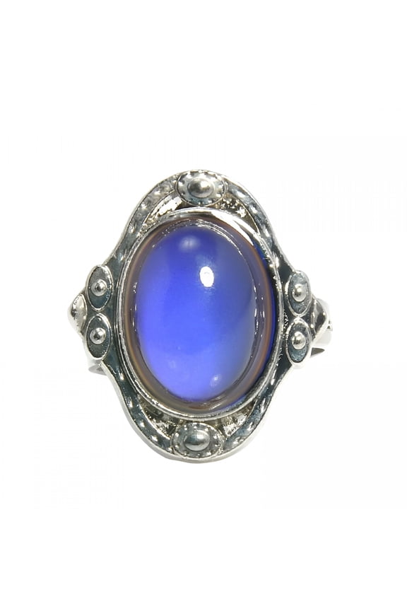 2026 New 1Pc Vintage Unisex Mood Changing Color Ring Adjustable Temperature Control Band Silver Mood Rings for Women