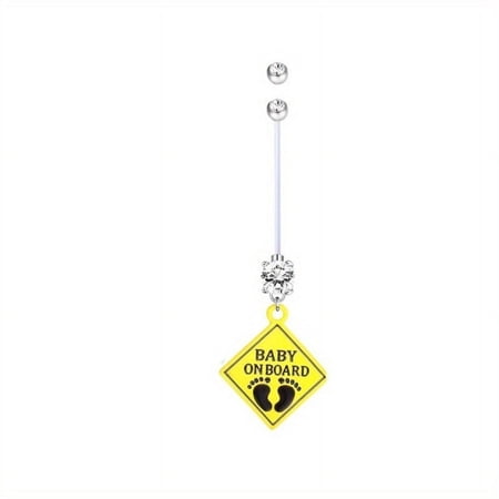 DESIGNICE 2026 New 1Pcs Belly Button Rings for Pregnancy Women Maternity Long Barbell Body Piercing Jewelry Bioflex Belly Rings for Maternity,Daily,Party,Casual