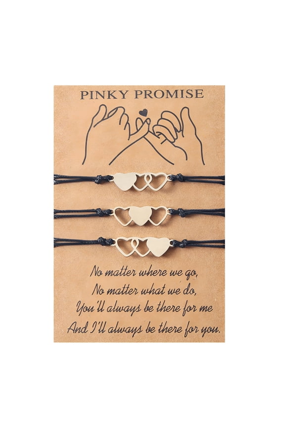 2026 New 2/3/4 Pcs Best Friend Wax Bracelets Friendship Sister Hollow Matching Distance Heart Bracelet for Women Girl Teen Couple