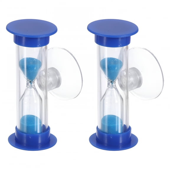DESIGNICE 2026 New 2 Minute Sand Timer,2Pcs Hour Glass Timer Mini Sandglass Visual Clock with Transparent Suction Cup for Toothbrush,Games,Cooking,Kitchen,Home,Office Decor,Blue