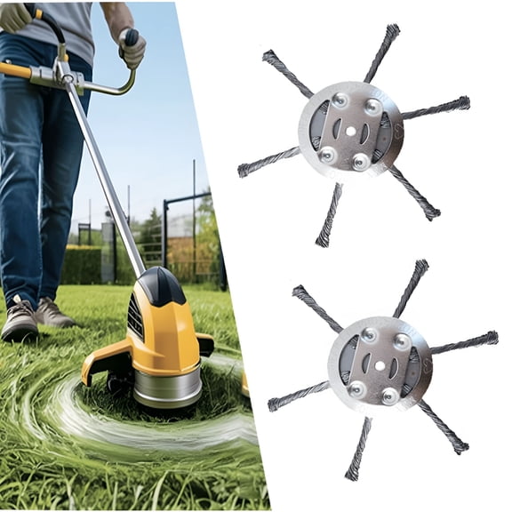 DESIGNICE 2026 New 2-Pack Universal Steel Wire Grass Trimmer Head Steel Wire Weed Brush Cutter,Wire Trimming Head for Weeders for Lawn, Garden, Yard, Grass, Weed Eater Head Gardening Tool