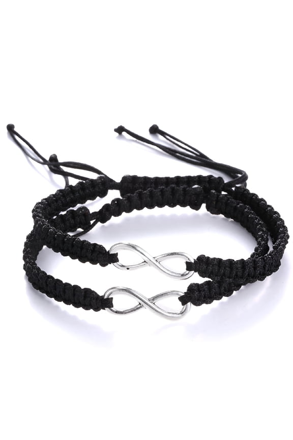 2026 New 2 Pcs for Infinity Love Couple Bracelets Figure 8 Adjustable Braided Ropes Matching Bracelets Braided Kit for Friendship for Couples, Friends, Anniversaries, Gifts, Daily Wear