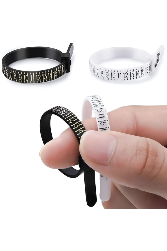 2026 New 2 Pcs Ring Sizer Set, Jewelry Measurement Plastic Finger Sizer Ring Gauge Measuring Tool Belt for Womens Mens Kids for Sizing,Measurement,Jewelry Making,Home,Shop