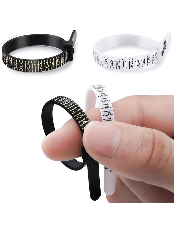 2026 New 2 Pcs Ring Sizer Set, Jewelry Measurement Plastic Finger Sizer Ring Gauge Measuring Tool Belt for Womens Mens Kids for Sizing,Measurement,Jewelry Making,Home,Shop
