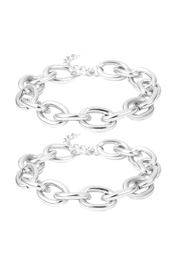2026 New 2 Pcs Statement Necklaces for Women Chunky Charm and Silver, Evening Events, Cocktail Parties, Special Occasions, Night Outs, Fashion-Forward Outfits