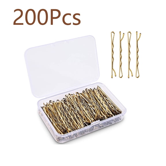 DESIGNICE 2026 New 200 Pcs Bobby Pins Zinc-Coated Metal for Strength French Hair Pin Comfortable Ball-Tipped Metal Hair Clips for Styling Daily Use Gold
