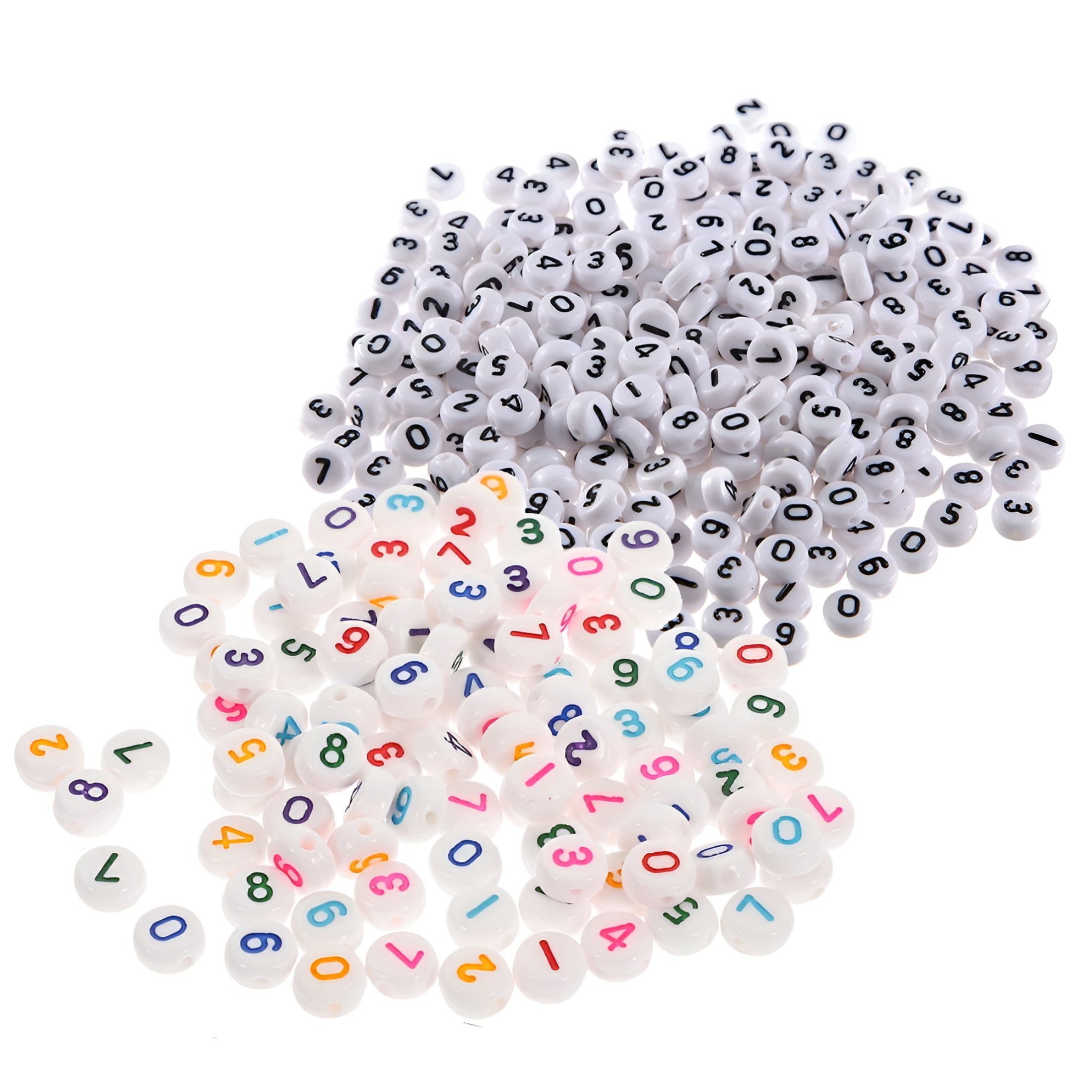 Numbers Design. F DESIGNICE 2026 New 200Pcs Number Beads Acrylic Loose Beads Diy Number ...