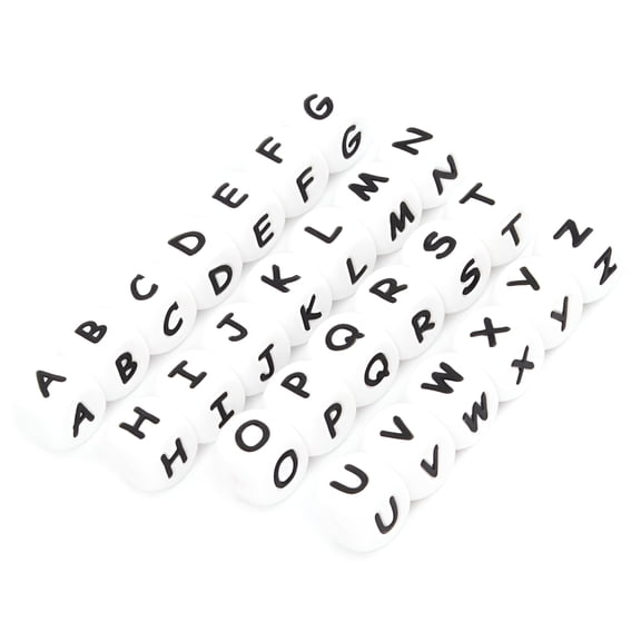 DESIGNICE 2026 New 26 Pcs Silicone Alphabet Beads Home Decor Diy Bracelet Beads Bead Pens Exquisite Bracelet Beads for Craft Jewelry Making Kids Diy Projects