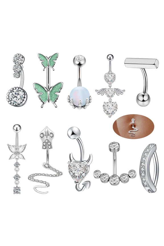2026 New 27G Belly Button Ring Candy Navel Rings Surgical Steel Piercing Jewelry for Beach Party Club Festival