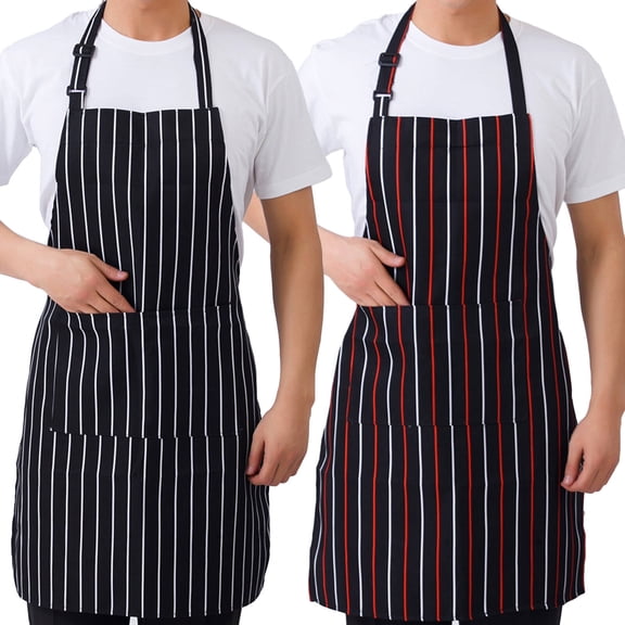 TELOLY 2Pcs Water Resistant Chef Apron for Kitchen BBQ Baking,Style1