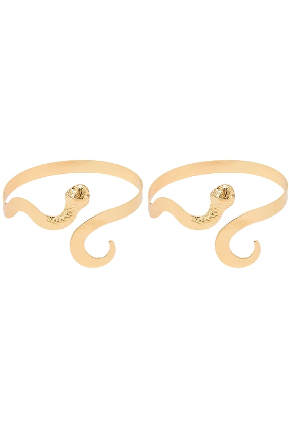 2026 New 2Pcs Golden Snake Arm Cuff Bracelet Upper Arm Jewelry Elegant Durable Charming Design for Party, Festival, Cosplay, Casual, Gift Gold Arm Cuff Upper Arm