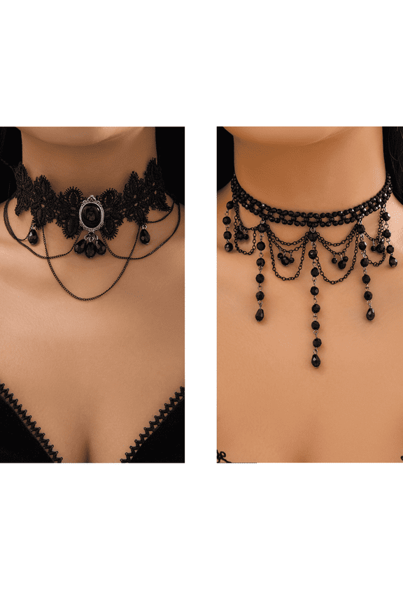2026 New 2Pcs Goth Accessories,Gothic Punk Dark Spirit Goth Jewelry,Bold Demon Rock Edge Gothic Valentines Day Gifts