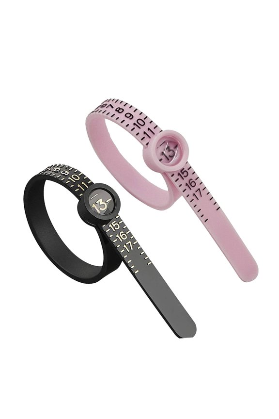 2026 New 2Pcs Jewelry Sizing Tool Built-In Magnifier Ring Sizer for Women Quick Scale Reading How to Measure Ring Size at Home Multicolor 3
