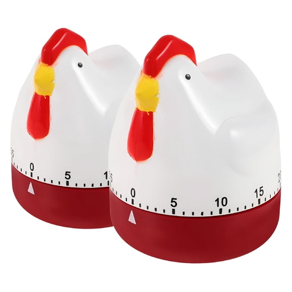 DESIGNICE 2026 New 2Pcs Kitchen Timer Chicken Timer Countdown Clock Cartoon Cooking Timer Chicken Shaped Timer Sports Timer Egg Timer for Kitchen,Cooking,Baking,Classroom,Study