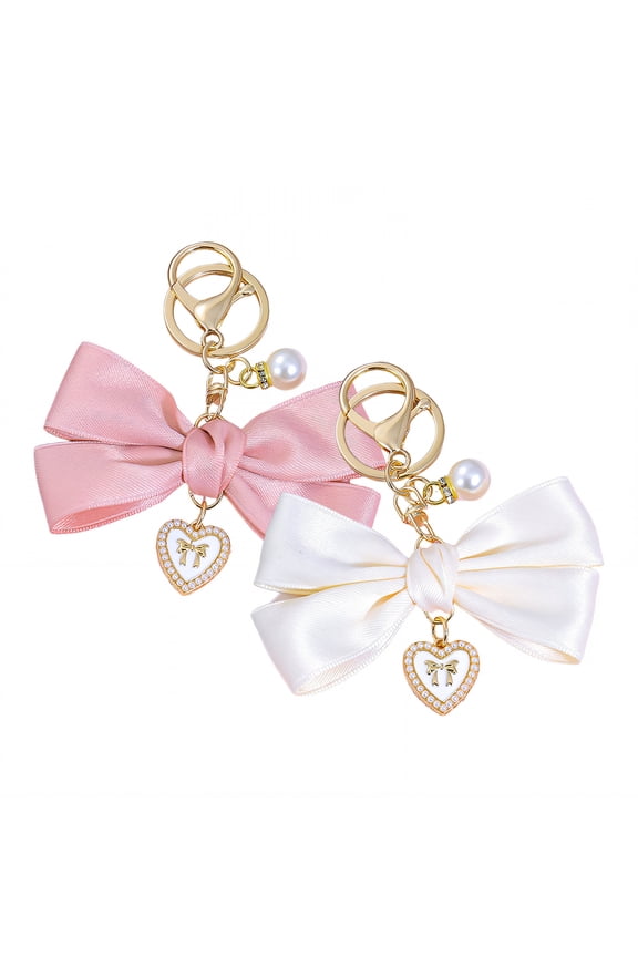 2026 New 2Pcs Purse Charms Sleek Bow Contours Purse Charms Pristine Edge Clarity Purse Charms for Handbags for Travel Work Party Style2