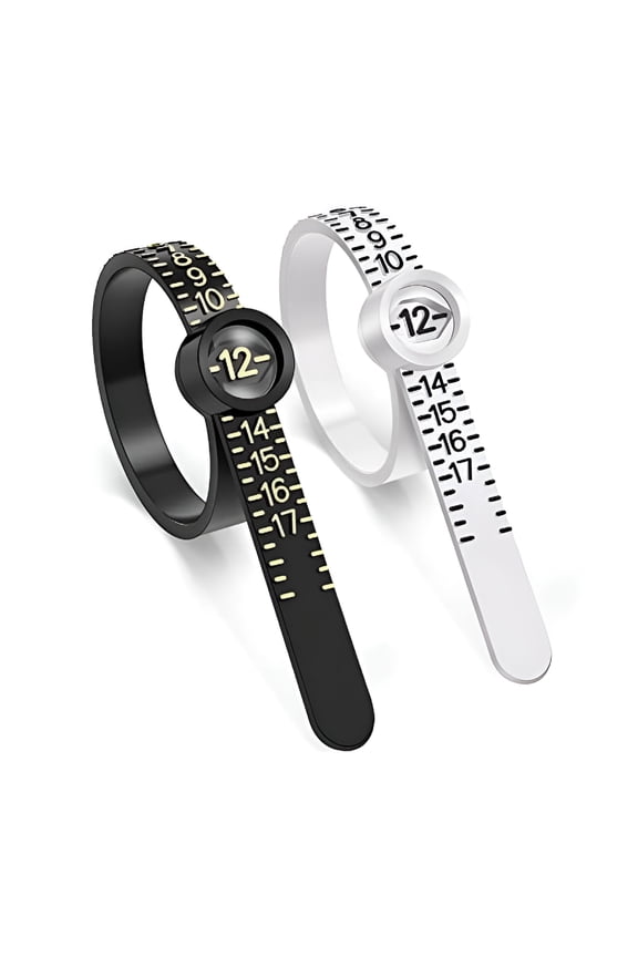2026 New 2Pcs Ring Sizer Measuring Tool Reusable Finger Size Gauge Measure Set Jewelry Sizing Tools for Daily,Home,Diy,Craft,Gift 1-17 Usa Rings Size (White+Black)