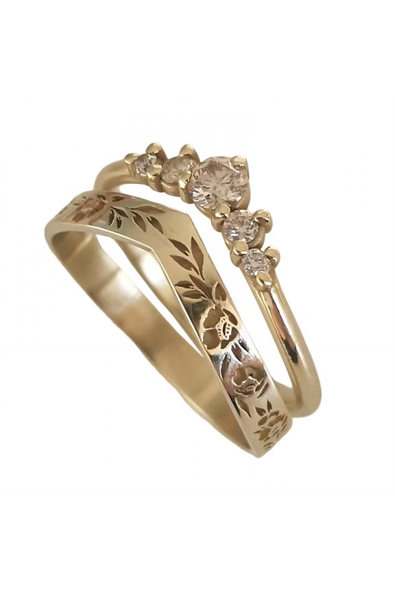2026 New 2Pcs Rings for Women Non Tarnish Non Abrasive Stackable Rings Dependable Construction Cute Rings for Daily Wear Party Work Gold Plated