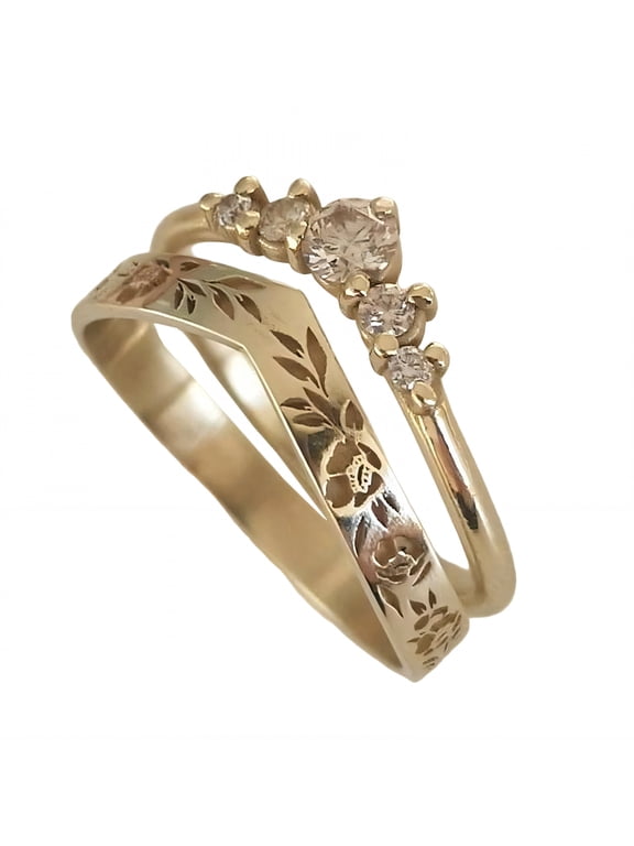 2026 New 2Pcs Rings for Women Non Tarnish Skin Comfort Stackable Rings Dependable Construction Cute Rings Gold Plated for Daily Wear Parties Casual Outings Special Occasions