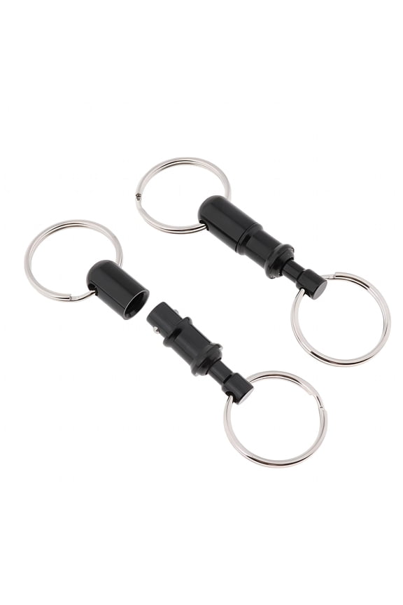 2026 New 2X Detachable Pull Apart Quick Release Keychain Key Separate Key for Car, Home, Office, Backpack, Travel Black