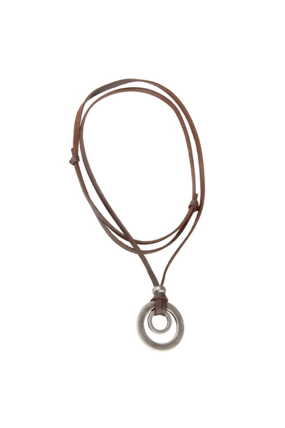 2026 New 2X Women Men Boho Style Pendant Necklace Leather Rope for Costume Leather Necklace for Men, for Casual Wear, Party, Beach, Festival, Vacation, Everyday Styling