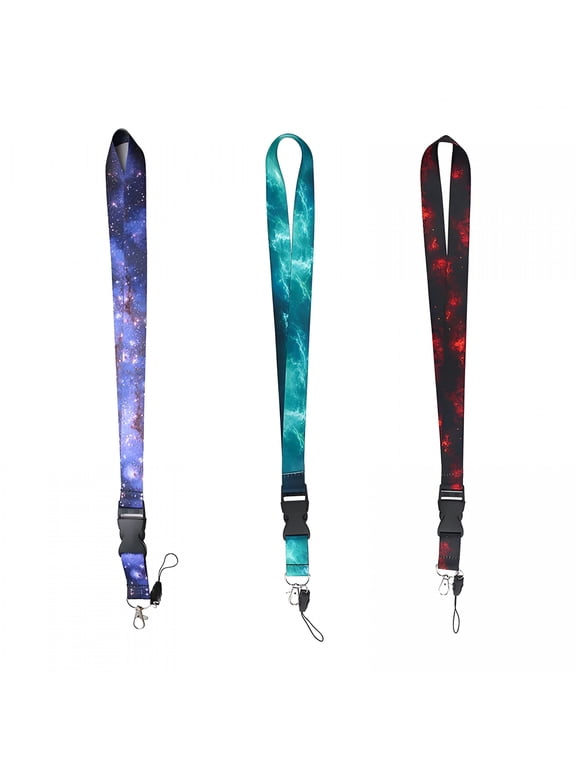 2026 New 3 Pcs Lanyards for Keys Neck Strap Keychain for Women Men Kids Lanyard for Id Badges Teen Girls Id Lanyard for School, Office, Events, Work, Conventions Blue Purple Red