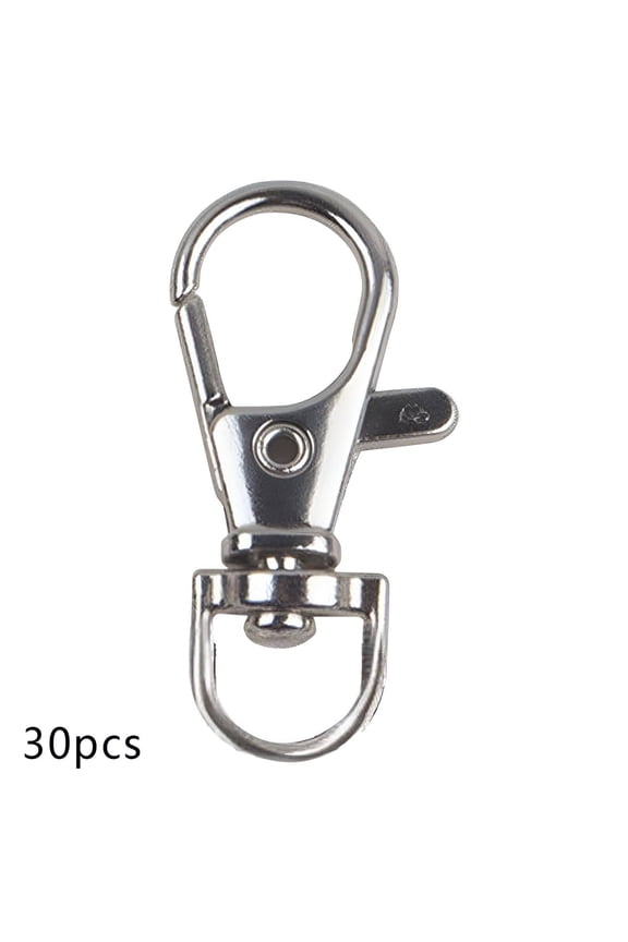 2026 New 30Pcs Lobster Claw Clasps Fish Mouth Buckle Jewelry Clasps Simple Design Key Ring Silver Style4 for Jewelry Making Keychains Diy Crafts Accessories.