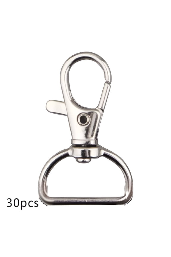 2026 New 30Pcs Lobster Claw Clasps Multi Functional Keychain Jewelry Clasps Hanging Keys Key Ring for Keychains Jewelry Silver Style1
