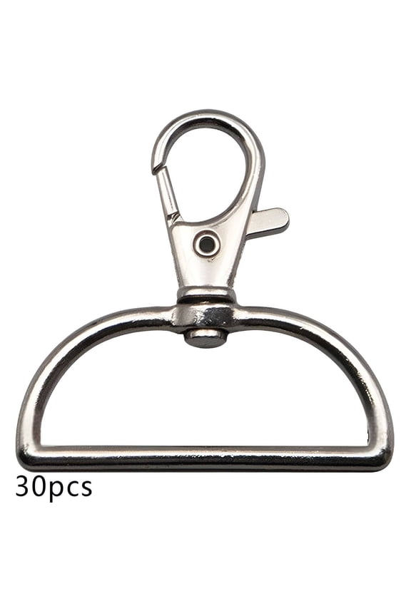 2026 New 30Pcs Lobster Claw Clasps Spring Buckle Jewelry Clasps Strong Stability Key Ring Silver Style4 for Jewelry Making Craft Projects Keychains Diy Accessories