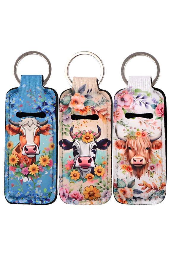 2026 New 3Pcs Chapstick Holder Key Chain,Keychain Accessories,Keychain Wallet Wristlet Keychain