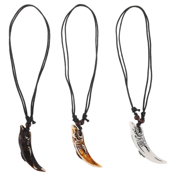 DESIGNICE 2026 New 3Pcs Shark Teeth Necklace Shark Teeth Necklace Carving Shark Teeth Pendant for Beach,Casual,Festival,Party