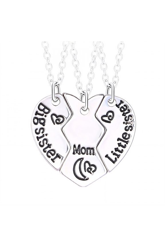 2026 New 3Pcs Silver Necklace,Elastic Chain Cute Necklace for Women,Gentle Outline Mom Necklace for Women,Silver2 Plated