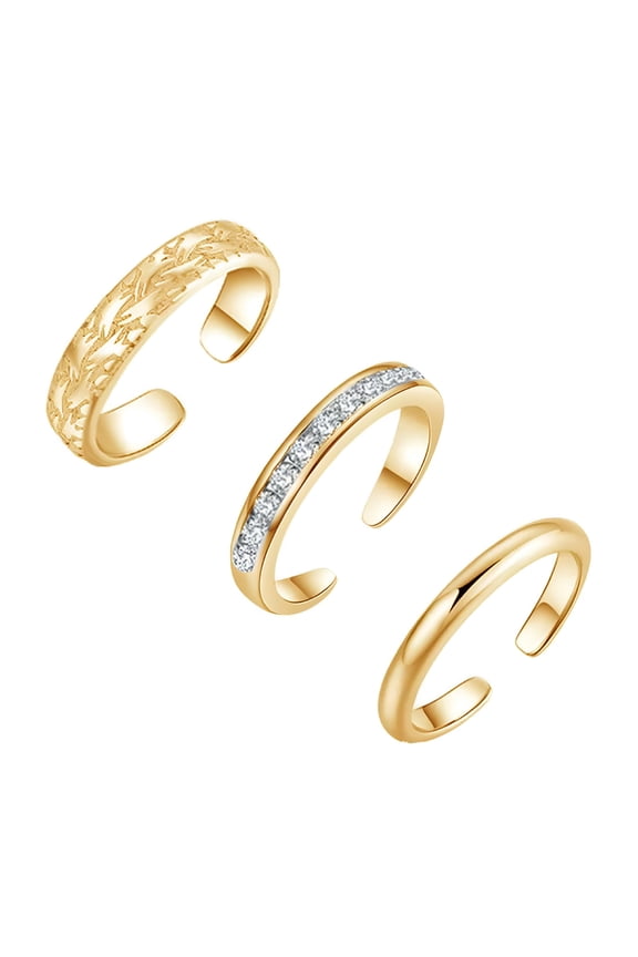 2026 New 3Pcs Toe Rings Set for Women Adjustable Simple Flower Ring Summer Beach for Casual,Party,Beach,Gift
