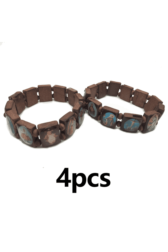 2026 New 4Pcs Jesus Bracelets Spiritual Practice What Would Jesus Do Bracelets Prayer Manifestation Bracelet Wrist Bands Brown