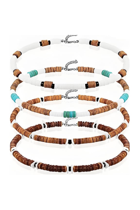 2026 New 4Pcs Shell Necklace Bohemian Style Seashell Necklace Colorful Matching Surfer Necklace for Men Style 9 for Beach Summer Casual Wear Vacation Surfing Travel Outdoor Activities
