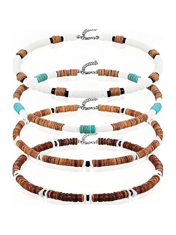 2026 New 4Pcs Shell Necklace Bohemian Style Seashell Necklace Colorful Matching Surfer Necklace for Men Style 9 for Beach Summer Casual Wear Vacation Surfing Travel Outdoor Activities