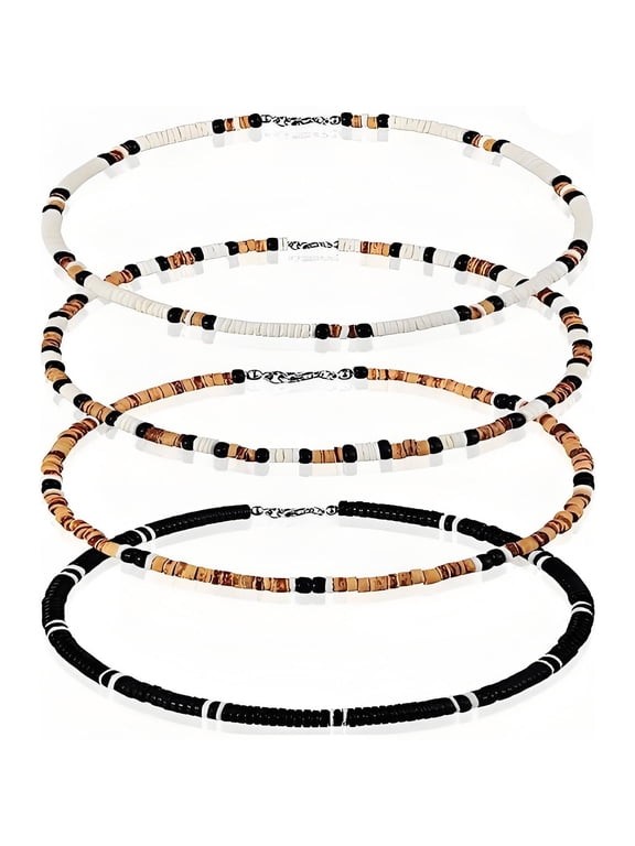 2026 New 4Pcs Shell Necklace Bohemian Style Seashell Necklace Colorful Matching Surfer Necklace for Men for Beach Summer Casual Style 7