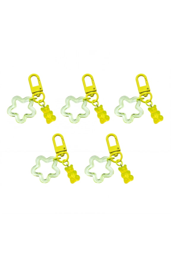 2026 New 5Pcs Purse Charms Star Motif Purse Charms for Handbags Sleek Contours Purse Charms Yellow1 for Casual Outings Daily Use Party Accessories Gifts for Friends Handbag Decoration.