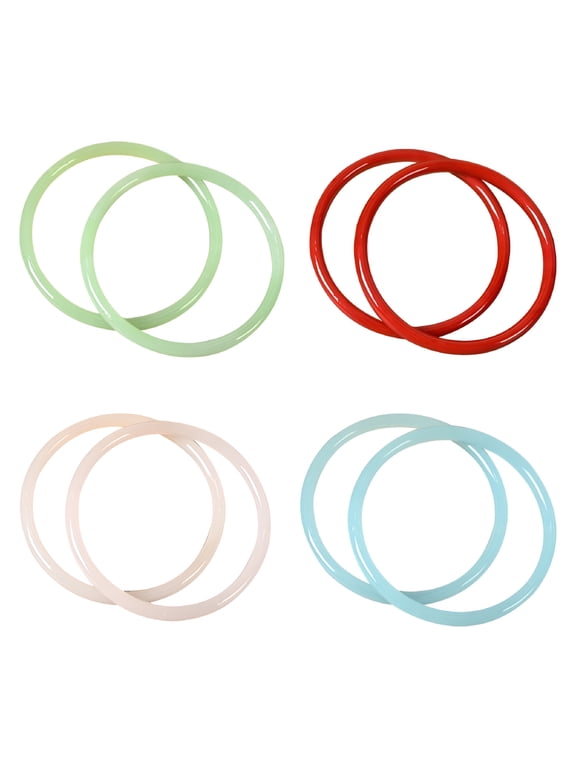 2026 New 8Pcs Chinese Style Glass Bangles Imitation Jade Bracelet Thin Bracelets Bangles for Women/Girls, 58Mm