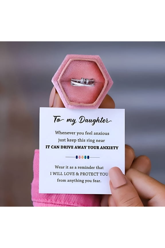 2026 New Adjustable Open Rings Drive Away Your Anxiety Fidget Rings for Women Jewelry Gifts Gold with Box for Daily Wear,Work,Office,Travel,Gift