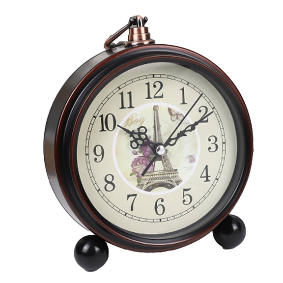 DESIGNICE 2026 New Alarm Clock for Bedroom Office Nightstand Loud Clock for Bedroom with Silent Quartz Movement Retro Table Clock with Stable Glass Bead Stand