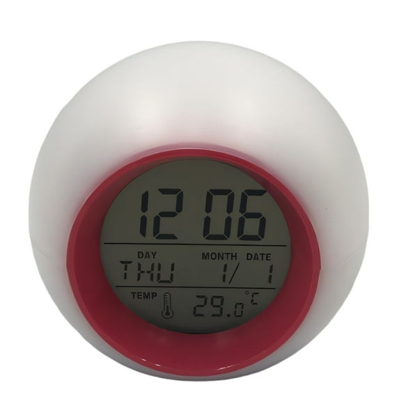 DESIGNICE 2026 New Alarm Clock,Calming Nature Sounds Alarm Clock for Kids,Fun Seven-Color Backlight Bedside Clock with Smart Temperature Sensor for Bedroom,Study,Playroom