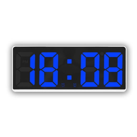 DESIGNICE 2026 New Alarm Clock Dual Function Digital Clock with Voice Control Activation Auto Dimming Wall Clock with Snooze Feature for Home and Office for Bedroom Living Room Study Work Travel