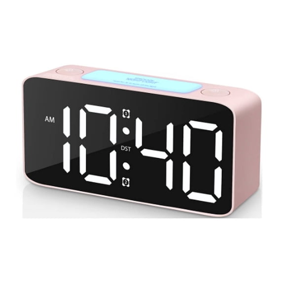 DESIGNICE 2026 New Alarm Clock Interactive Digital Clock with Customizable Led Light Options Compact Bedside Clock with Dual Alarms and Convenient Usb Charging Ports for Bedroom Office Living Room