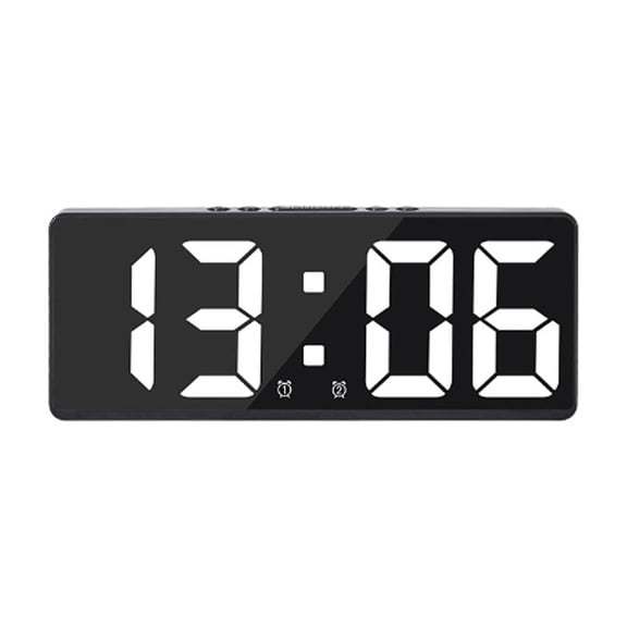 DESIGNICE 2026 New Alarm Clock,Multi-Function Digital Clock with Dual Display and Sound Control,Adjustable Brightness Wall Clock with Night Mode for Bedrooms and Study