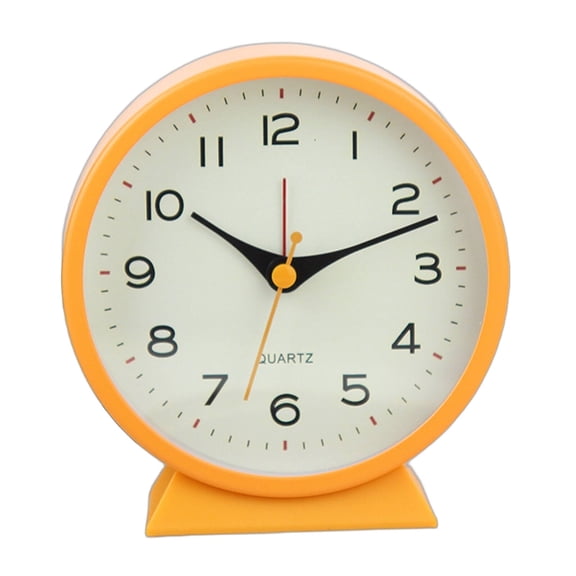 DESIGNICE 2026 New Alarm Clock Simple and Aesthetic Ins Style Battery Operated Alarm Clock Soft Night Light Desk Clock Orange for Bedroom, Study, Office, Living Room, Bedside, Home Decor.