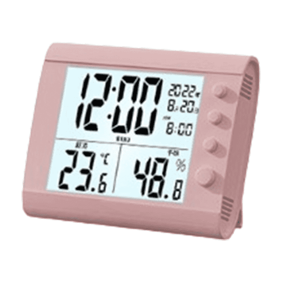 DESIGNICE 2026 New Alarm Clock Smart Night Light Design Clock for Bedroom Large Screen Clear Display Digital Clock Large Display Pink for Bedrooms Living Room Desk Nightstand Home Decor.