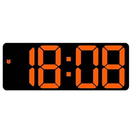 DESIGNICE 2026 New Alarm Clock Time Date Temp Display Clock for Bedroom Silent Movement Desk Clock Black Orange for Bedrooms Desks Home Offices Time and Temperature Monitoring Home Use
