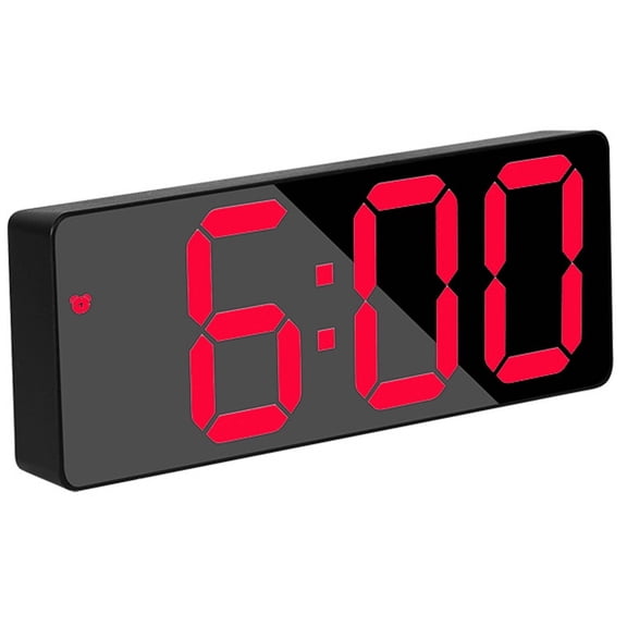 DESIGNICE 2026 New Alarm Clock Time Date Temperature Display Clocks for Living Room Quiet Movement Wall Clock Decorative for Bedroom Office Kitchen Black Red
