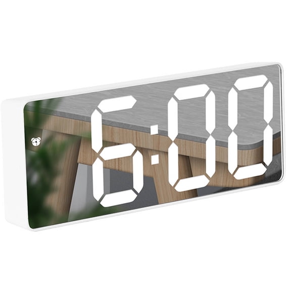 DESIGNICE 2026 New Alarm Clock Time Date Temperature Display Clocks for Living Room Quiet Movement Wall Clock Decorative White White