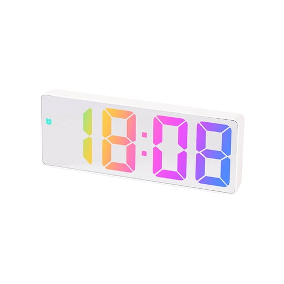 DESIGNICE 2026 New Alarm Clock,User Friendly Adjustable Brightness Digital Clock,Night Mode Bedside Clock,Voice Controlled Display with Dual Power Supply and 5 Modes